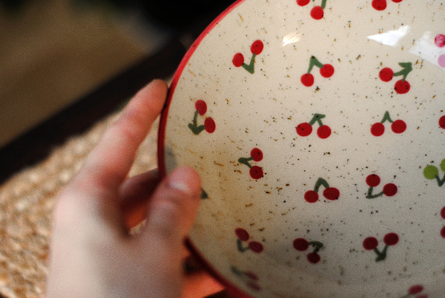 Miska wiśnie malowana